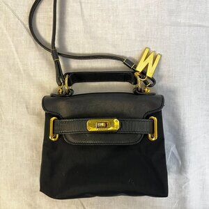 Chic & Fun Vintage 1990s Moschino Mini 'Kelly' Bag – Black Leather & Nylon